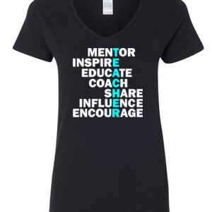Mentor-Inspire-Educate - Gildan - 5V00L (DTG) - 100% Cotton V Neck T Shirt
