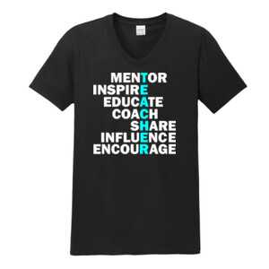 Mentor-Inspire-Educate - Gildan - Softstyle ® V Neck T Shirt - DTG