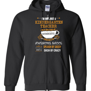 Big Cup Of Wonderful - Template - Gildan - Full Zip Hooded Sweatshirt - DTG