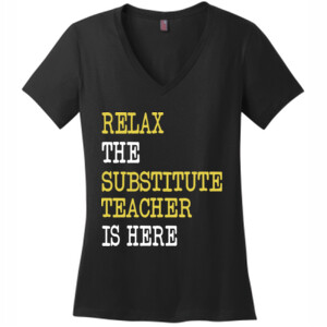 RELAX ~ Customizable Template - District Made® - Ladies Perfect Weight® V-Neck Tee - DTG