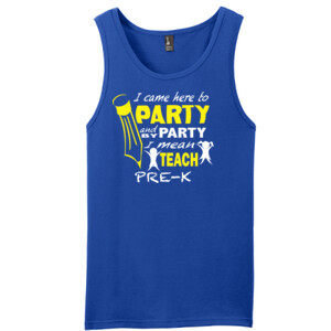 I Came Here To Party - Pre-K - District - Young Mens The Concert Tank ® (DTG)