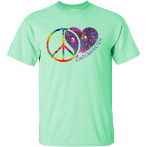 Peace Love Kindergarten - Full Color - Gildan - 6.1oz 100% Cotton T Shirt - DTG