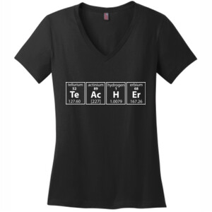 I Teach Science-Periodically - District Made® - Ladies Perfect Weight® V-Neck Tee - DTG
