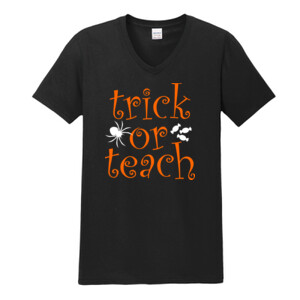 Trick Or Teach - Gildan - Softstyle ® V Neck T Shirt - DTG