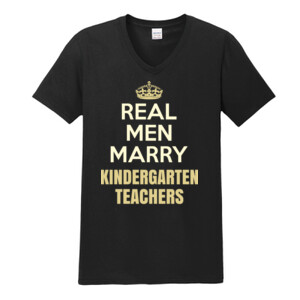 Real Men Marry ~ Customizable ~  - Gildan - Softstyle ® V Neck T Shirt - DTG