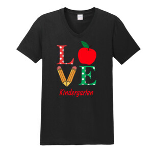 Love Kindergarten - Gildan - Softstyle ® V Neck T Shirt - DTG