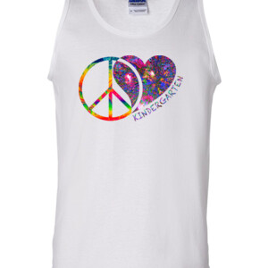 Peace Love Kindergarten - Full Color - Gildan - 2200 (DTG) - 6oz 100% Cotton Tank Top