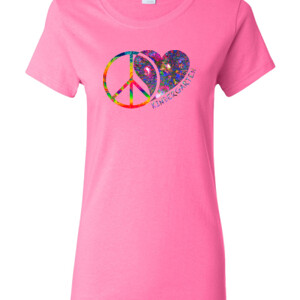Peace Love Kindergarten - Full Color - Gildan - Ladies 100% Cotton T Shirt - DTG
