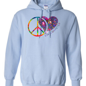 Peace Love Kindergarten - Full Color - Gildan - 8 oz. 50/50 Hooded Sweatshirt - DTG