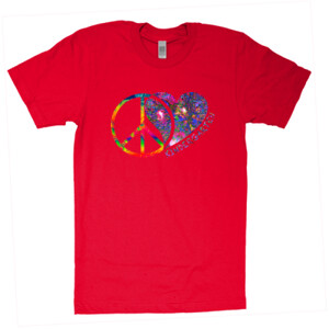 Peace Love Kindergarten - Full Color - American Apparel - Unisex Fine Jersey T-Shirt - DTG