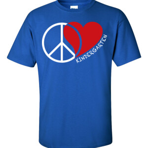 Peace Love Kindergarten  - Gildan - 6.1oz 100% Cotton T Shirt - DTG