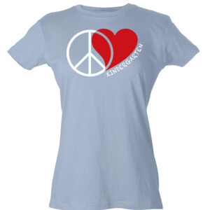 Peace Love Kindergarten  - Tultex - Ladies' Slim Fit Fine Jersey Tee (DTG)