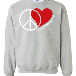 Peace Love Kindergarten  - Gildan - 8oz. 50/50 Crewneck Sweatshirt - DTG