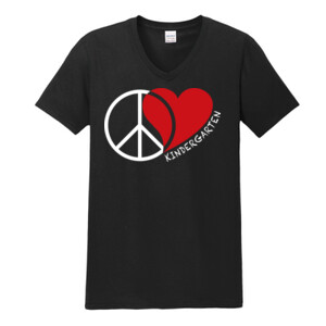 Peace Love Kindergarten  - Gildan - Softstyle ® V Neck T Shirt - DTG
